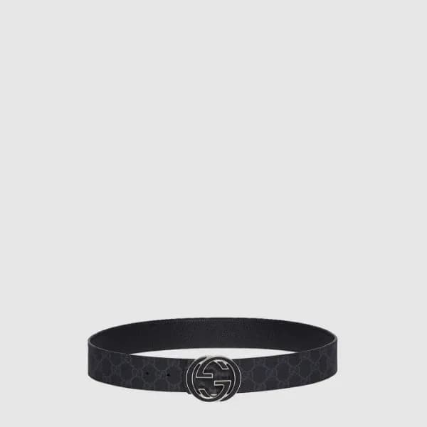 구찌 남성 인터로킹 G 버클 리버서블 벨트 - Gucci Mens Interlocking … - 1