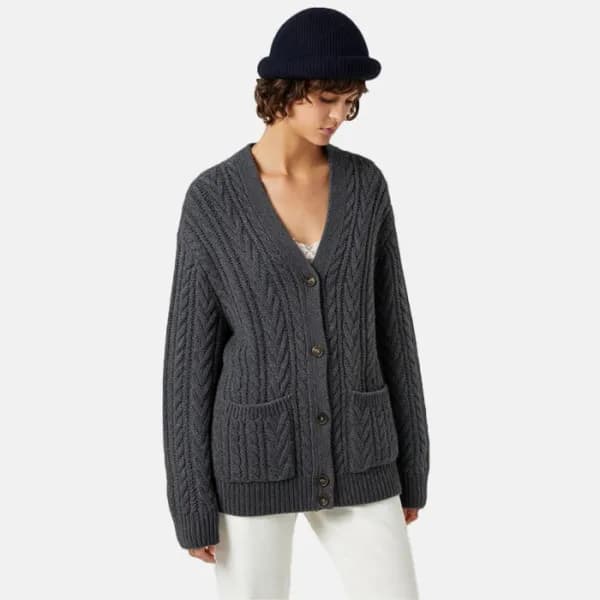 로로피아나 여성 브이넥 가디건 - Loro Piana Womens V-neck Cardig… - 1