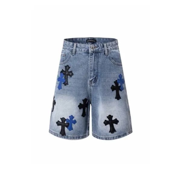 크롬하츠 남성 데님 쇼츠 - Chrom Hearts Mens Denim Shorts - c… - 1