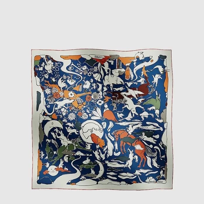 에르메스 여성 밀레 라핀 토끼 스카프 - Hermes Womens Mille et Un Lapins Scarf - acc8875x - 1