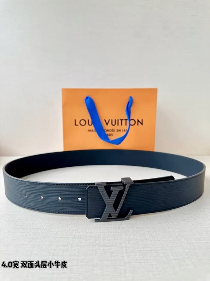 Louis vuitton Mens Initial Logo Leather Belt M0030… - 1