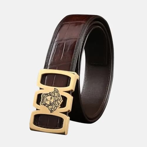 Versace 2019 Mens Signature Medusa Steel Buckle Le… - 1