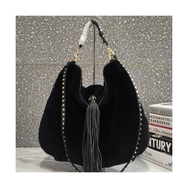Valentino 2019 Fur & Leather Tote Shoudler Cross B… - 1