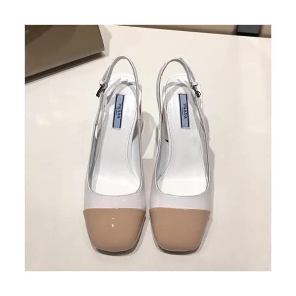 Prada 2019 Ladies Leather Middle Heel Slingback - … - 1