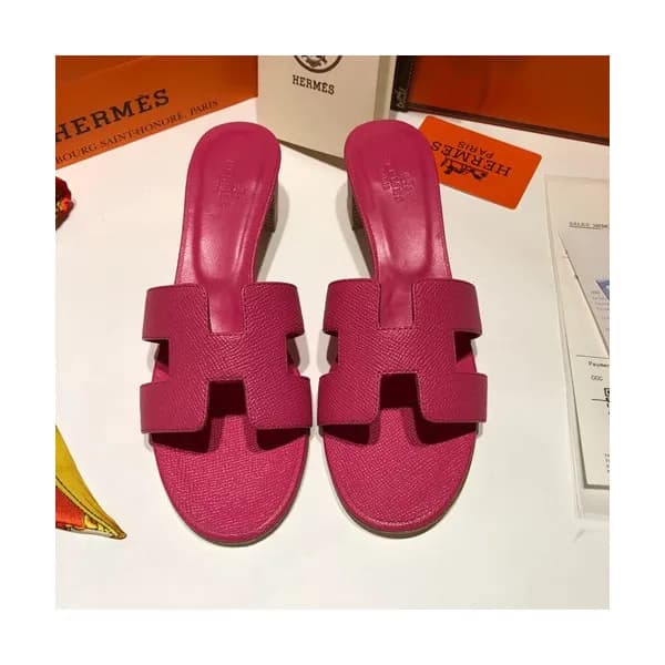 Hermes 2019 Ladies Oasis Leather Middle Heel Slipp… - 1