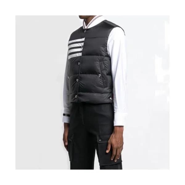 Thom Browne 2019 Mens Patch Logo Down Pedding Vest… - 1