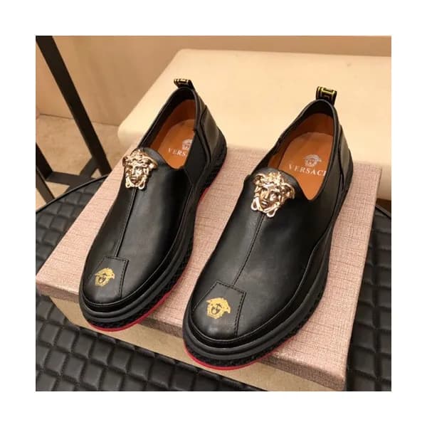 Versace 2019 Mens Leather Slip On - 베르사체 2019 남성용… - 1