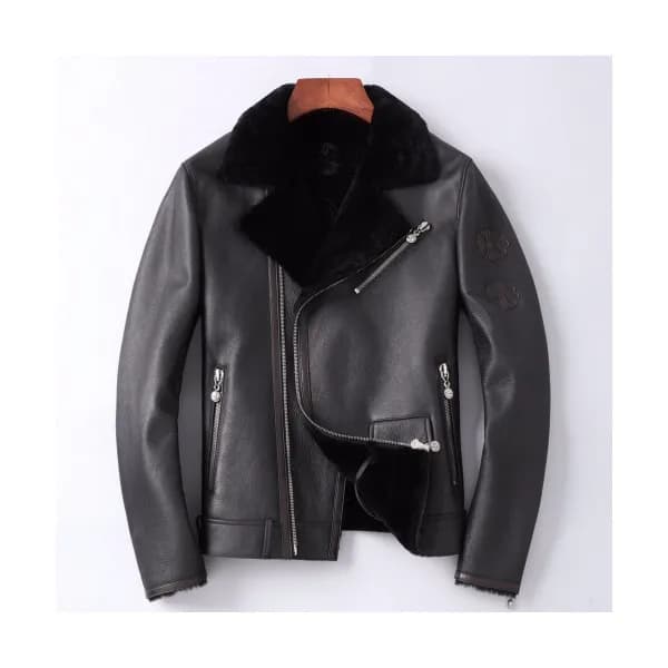 Chrome Hearts 2019 Mens Logo Casual Leather Jacket… - 1