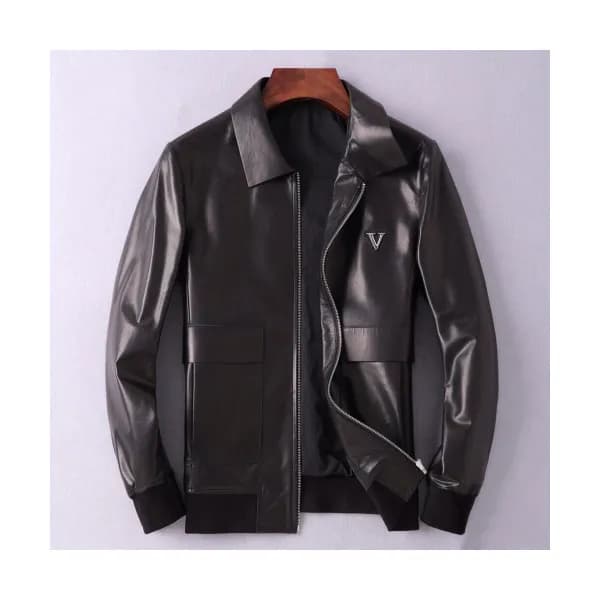 Louis vuitton 2019 Mens Logo Leather Jacket - 루이비통… - 1
