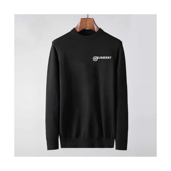 Burberry 2019 Mens Retro Logo Crew-neck Wool Sweat… - 1