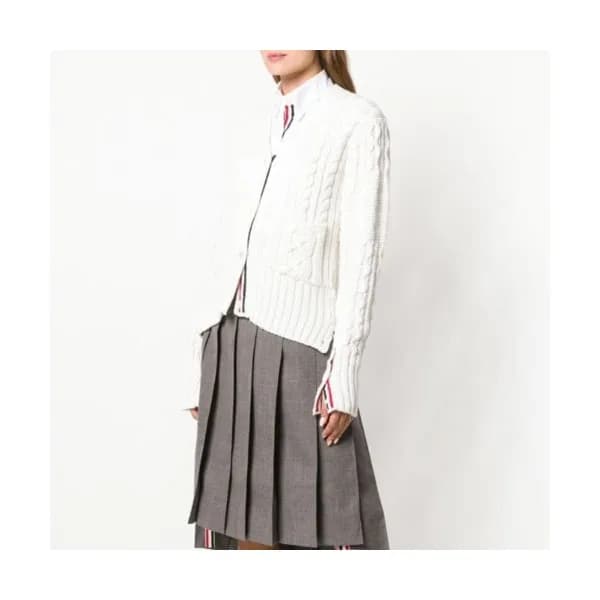 Thom Browne 2020 Womens Classic V-neck Wool Cardig… - 1