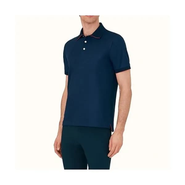 Hermes Mens Crew-neck Short Sleeved Tshirts Orang… - 1