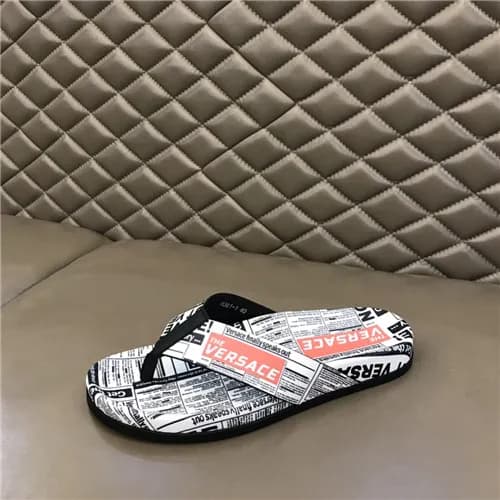 Versace 2021 Men's Leather Slipper,VERS0589 - … - 1