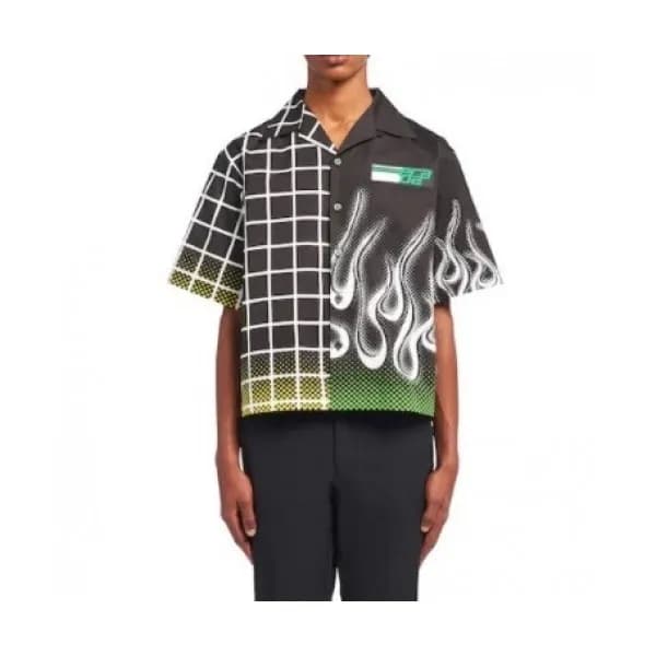 Prada Mens Basic Logo Short Sleeved Tshirts Black… - 1