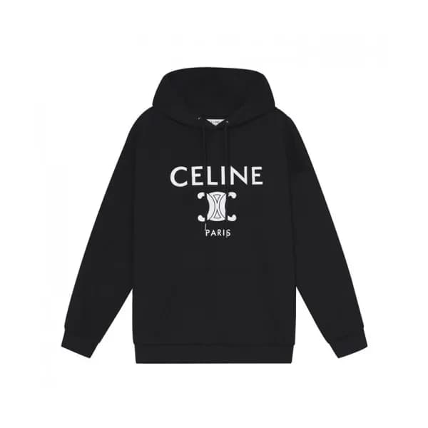 Celine Mm/Wm Logo Cotton Hoodie Black - 셀린느 2021 남… - 1