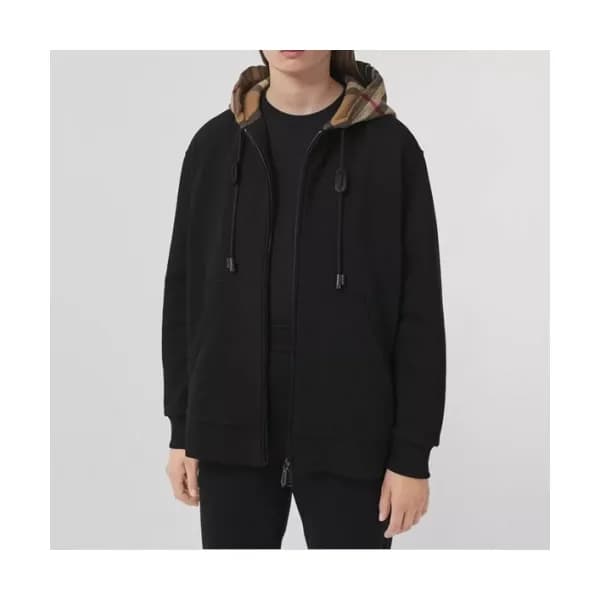 Burberry Mm/Wm Logo Casual Cotton Hoodie Black - 버… - 1