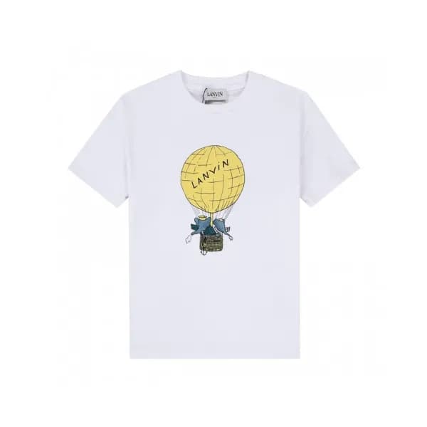 LANVIN Unisex Tshirts White - 랑방 2021 남/녀 로고 반팔티 -… - 1