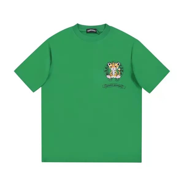 크롬하츠 남성 크루넥 그린 반팔티 - Mens Green Tshirts - chr0439x - 1