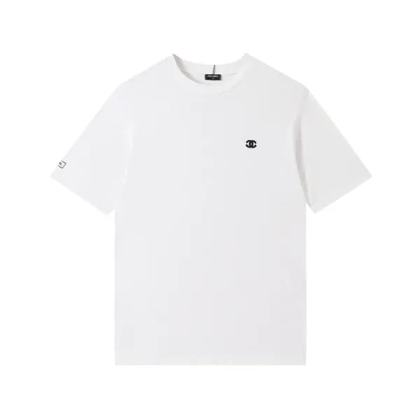 샤넬 남/녀 크루넥 화이트 반팔티 - Unisex White Tshirts - chl088… - 1