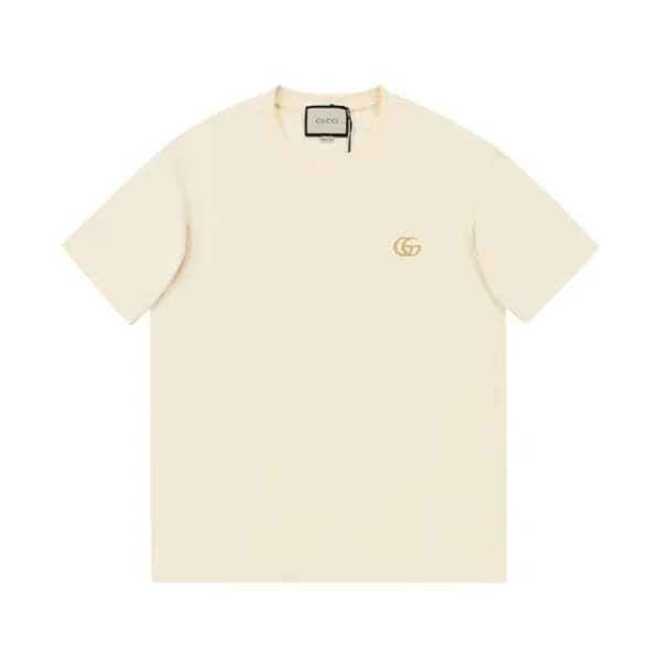 구찌 남/녀 크루넥 아이보리 반팔티 - Unisex Ivory Tshirts - guc04… - 1
