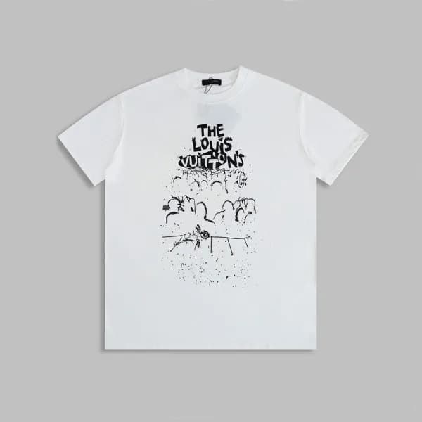 루이비통 남/녀 화이트 크루넥 반팔티 - Unisex White Tshirts - lou0… - 1