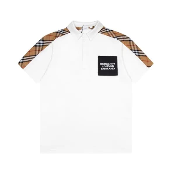 버버리 남/녀 화이트 폴로 반팔티 - Unisex White Tshirts - Bur043… - 1