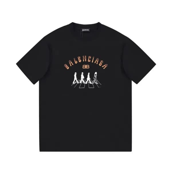 발렌시아가 남성 크루넥 블랙 반팔티 - Mens Black Tshirts - bal0160… - 1