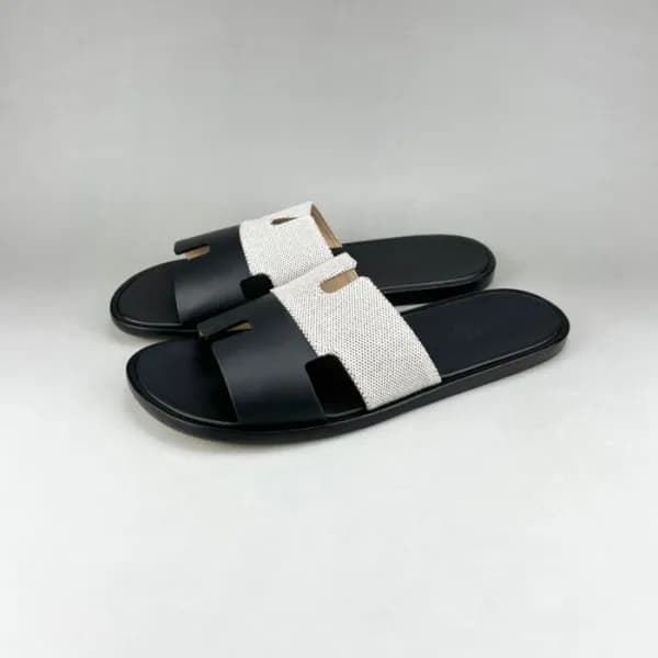 에르메스 남성 블랙 이지미르 - Mens Black Slippers - her0831x - 1