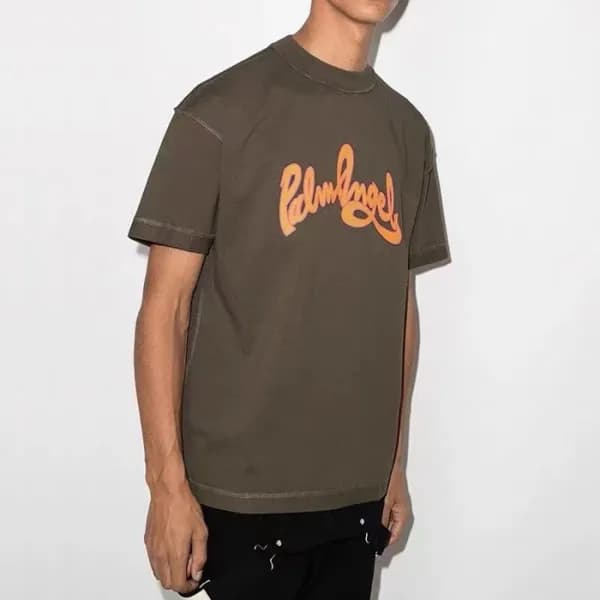 팜 엔젤스 남성 그린 크루넥 반팔티 - Mens Green Tshirts - pam0384… - 1