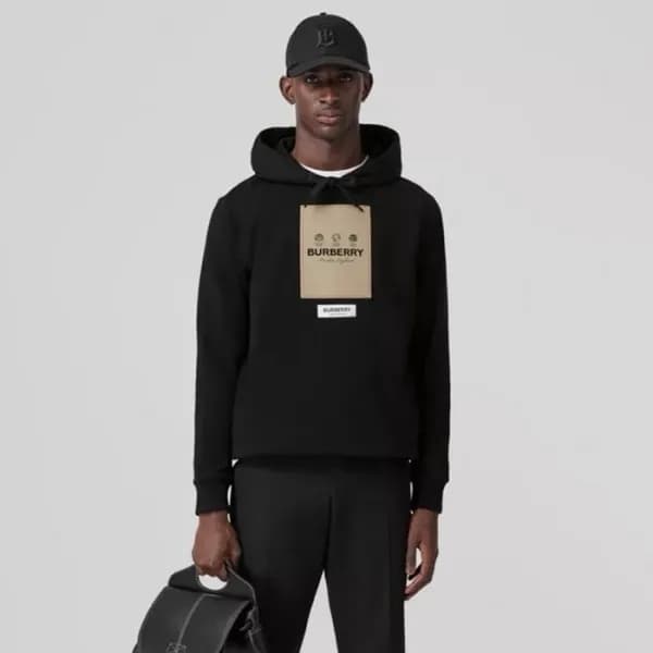 버버리 남성 블랙 후드티 - Burberry Mens Black Hoodie - bur45… - 1