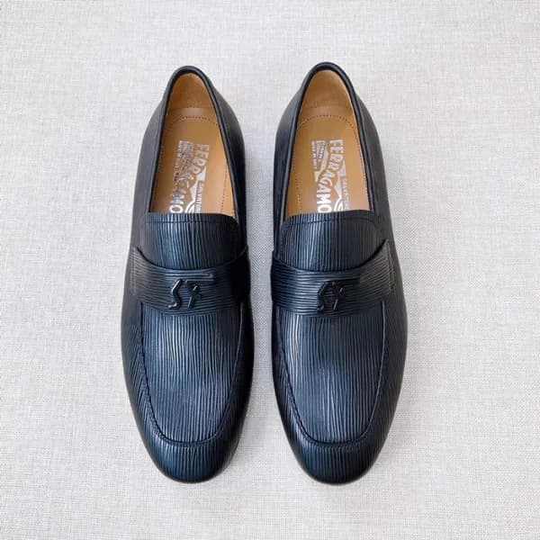 페라가모 남성 블랙 로퍼- Salvatore Ferragamo Mens Black Loaf… - 1