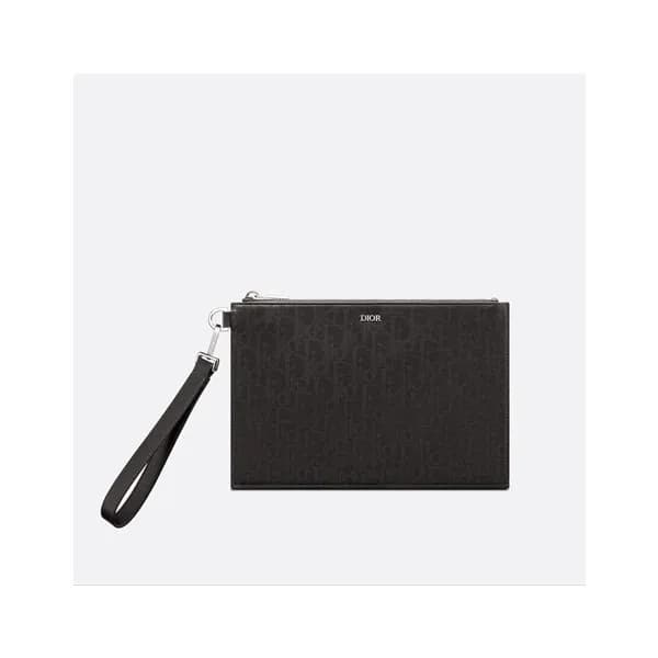 디올 남성 블랙 오블리크 클러치 - Dior Mens Black Oblique Clutch… - 1