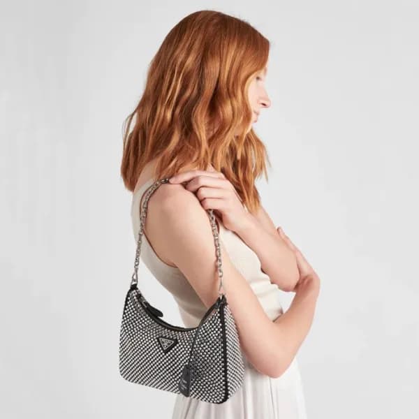 프라다 여성 블랙 호보백 - Prada Womens Black Shoulder Bag - … - 1