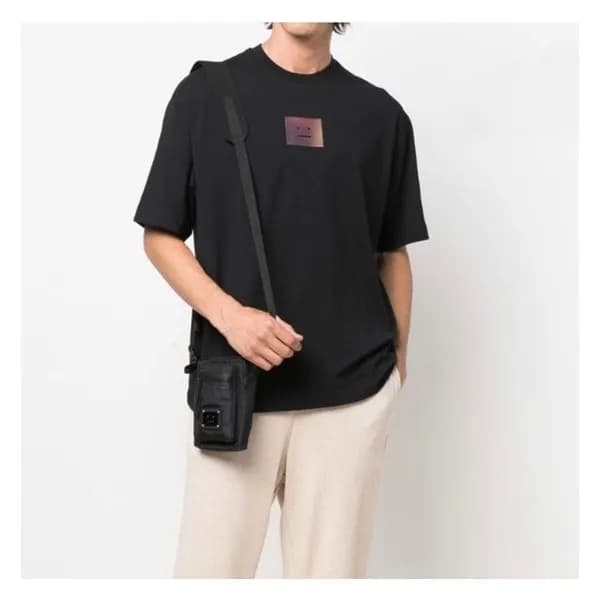 아크네 남성 블랙 크루넥 반팔티 - Acne Mens Black Short sleeved … - 1