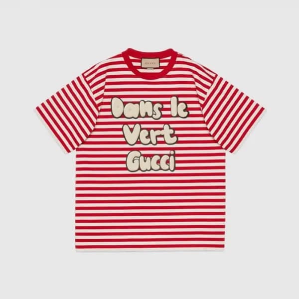 구찌 남/녀 레드 크루넥 반팔티 - Gucci Unisex Red Short sleeved… - 1