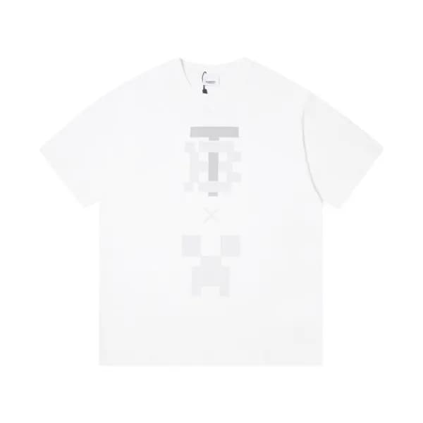 버버리 남성 화이트 크루넥 반팔티 - Burberry Mens White Tshirts -… - 1