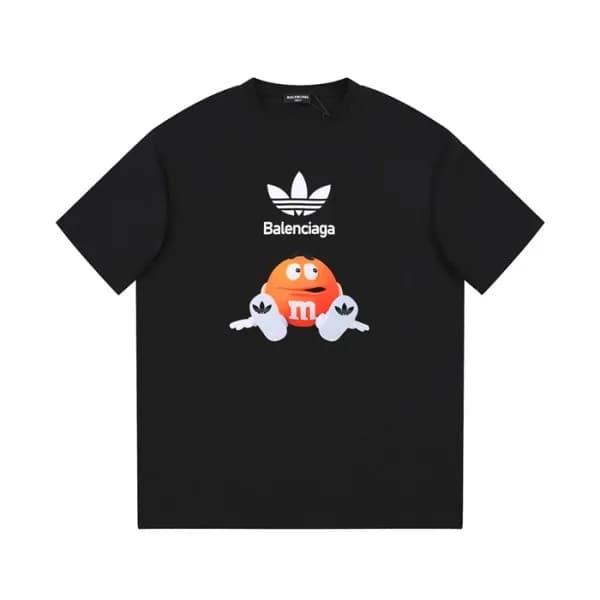 발렌시아가 남성 크루넥 블랙 반팔티 - Balenciaga Mens Black Short … - 1