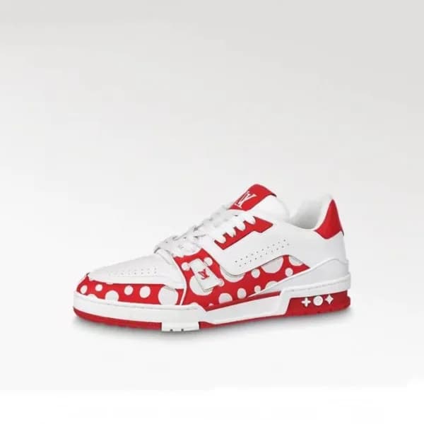 루이비통 남성 레드 스니커즈 - Louis vuitton Mens Red Sneakers … - 1