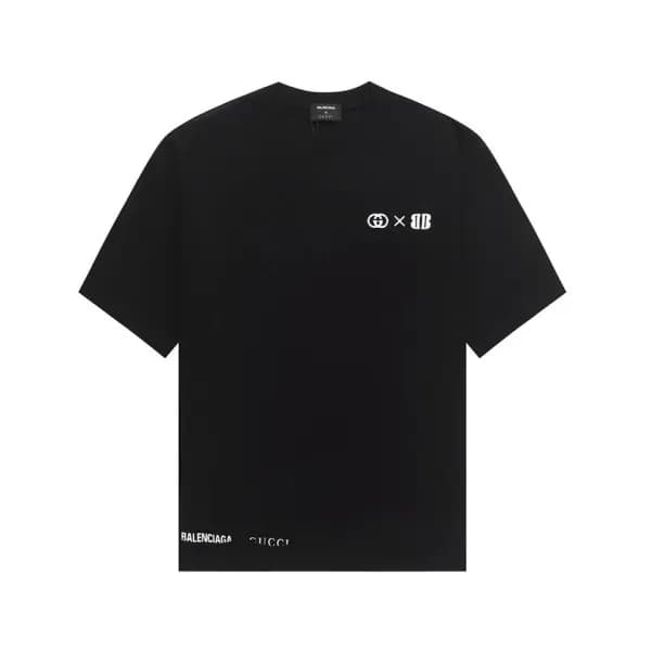 발렌시아가 남성 블랙 크루넥 반팔티 - Balenciaga Mens Black Short … - 1