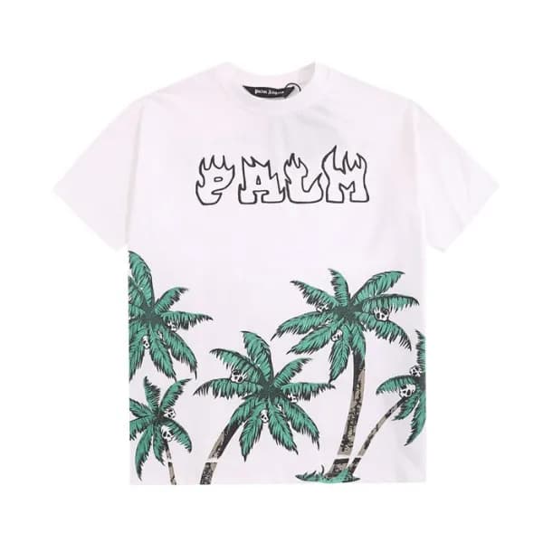 팜 엔젤스 남성 화이트 크루넥 반팔티 - Pam Angels Mens White Tshir… - 1