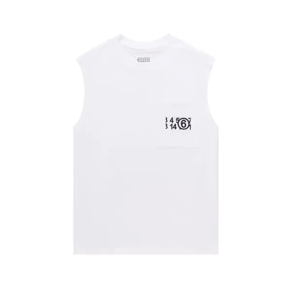메종마르지엘라 남/녀 크루넥 화이트 나시 - Maison Margiela Unisex Wh… - 1