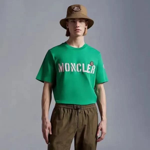 몽클레어 남성 그린 크루넥 반팔티 - Moncler Mens Green Tshirts - … - 1