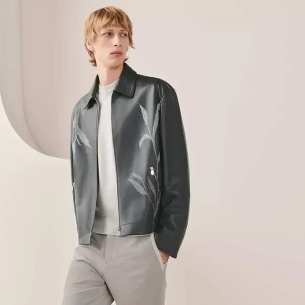 에르메스 남성 블랙 가죽 자켓 - Hermes Mens Black Jackets - her… - 1