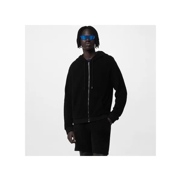 루이비통 남성 블랙 집업 후드티 - Louis vuitton Mens Black Hoodi… - 1