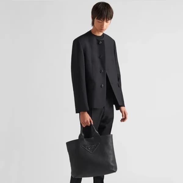 프라다 남성 레더 토트백 - Prada Mens Black Tote Bag - pr771… - 1