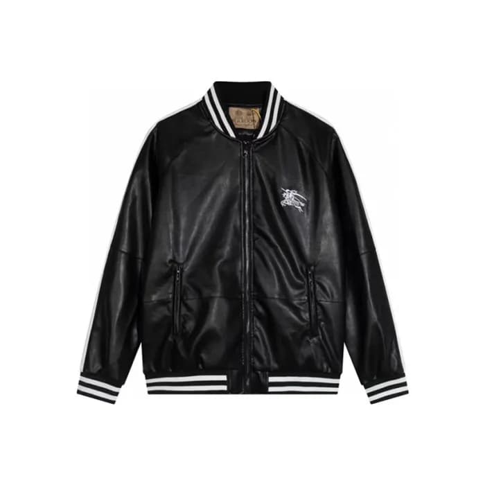 버버리 남성 블랙 가죽 자켓 - Burberry Mens Black Jackets - bu… - 1