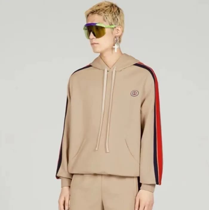 구찌 남성 베이지 후드티 - Gucci Mens Beige Hoodie - gu1158x - 1