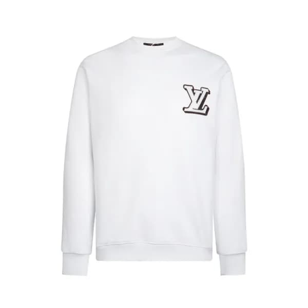 루이비통 남성 화이트 맨투맨 - Louis vuitton Mens White Tshirts… - 1