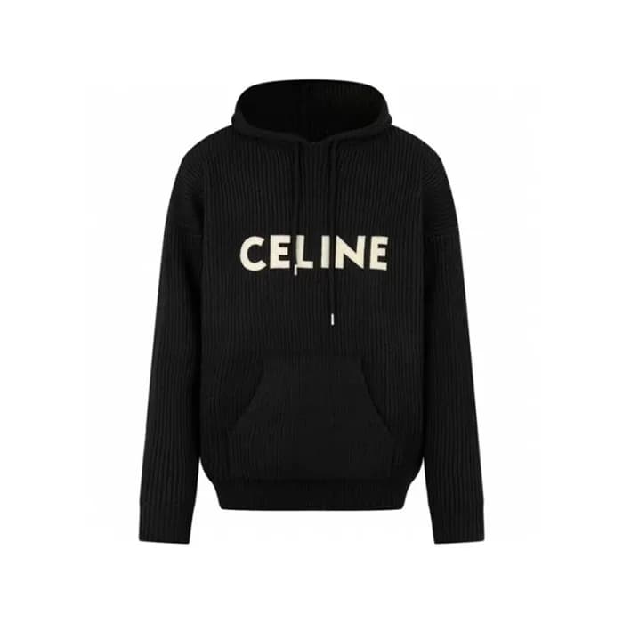 셀린느 남성 캐쥬얼 블랙 후드티 - Celine Mens Black Hoodie - cec… - 1