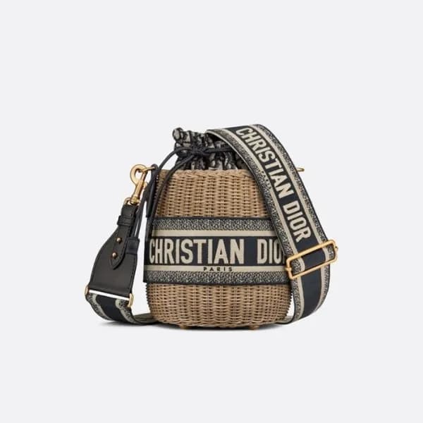 디올 여성 네이비 라탄 백 - Dior Womens Navy Bucket Bag - dib… - 1